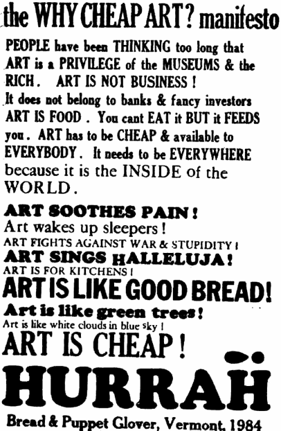 Cheap Art Manifesto